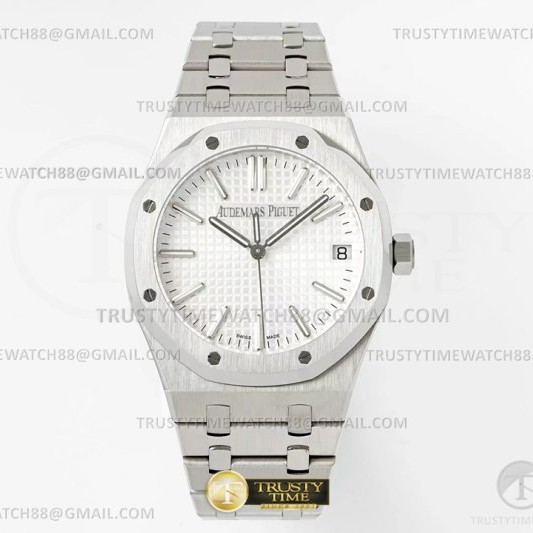 BF공장 오데마피게 로얄오크 15510 50주년기념판 화이트다이얼 브레이슬릿 Royal Oak 41mm 15510 SS/SS White BF MY9015 Mod 4302